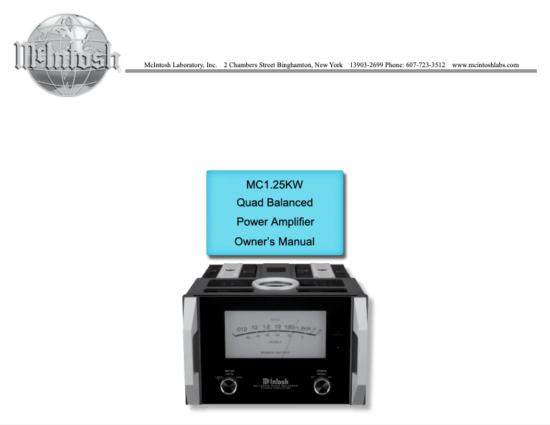 Image de la première page du manuel de l'appareil MC1.25KW