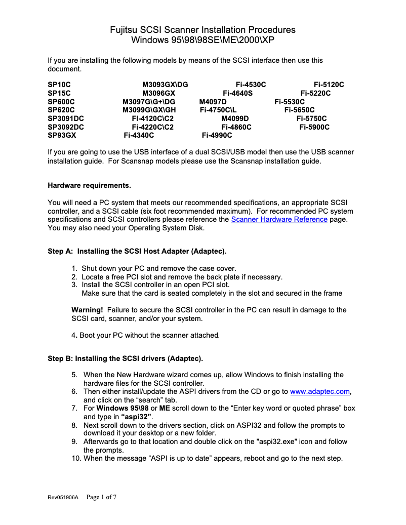 Page 1 de la notice Manuel utilisateur Fujitsu fi-4530C