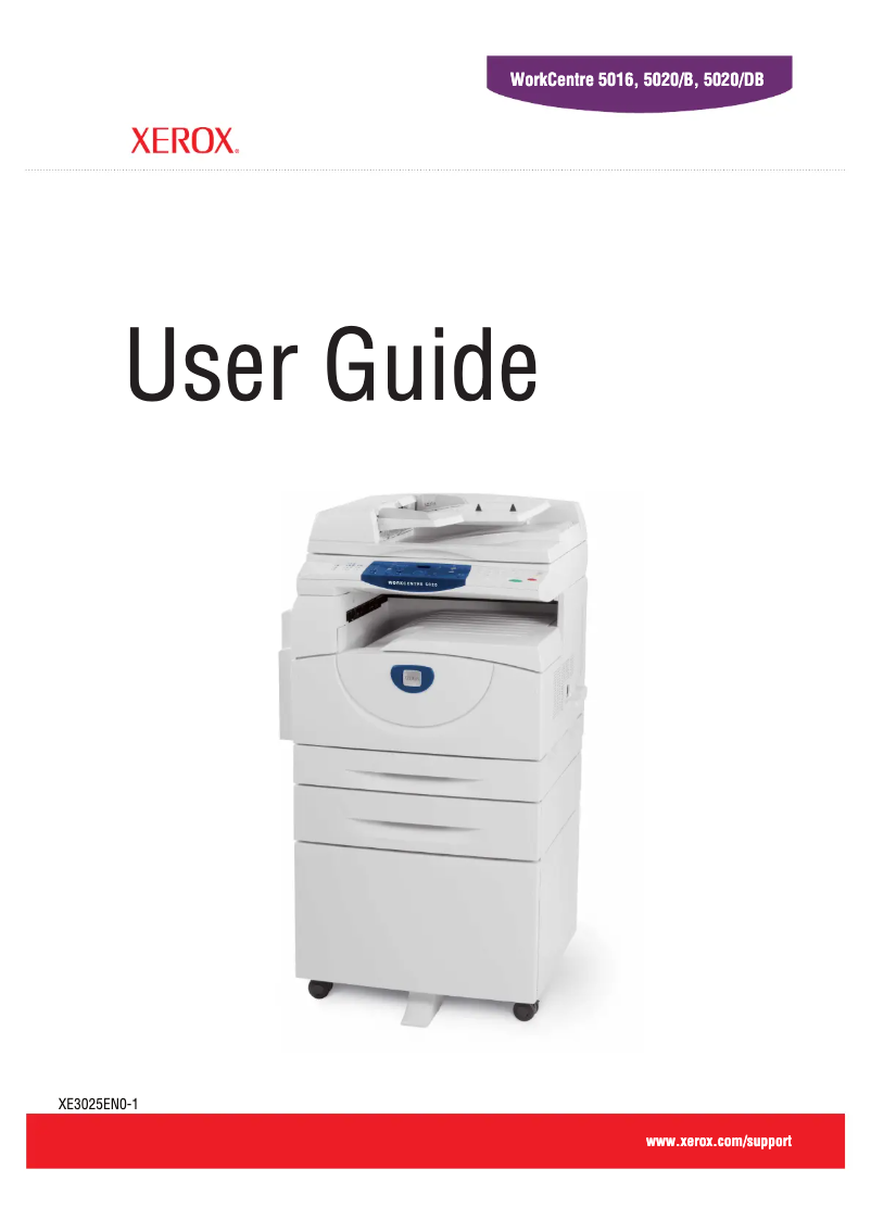 Page 1 de la notice Manuel utilisateur Xerox WorkCentre 5020/DB