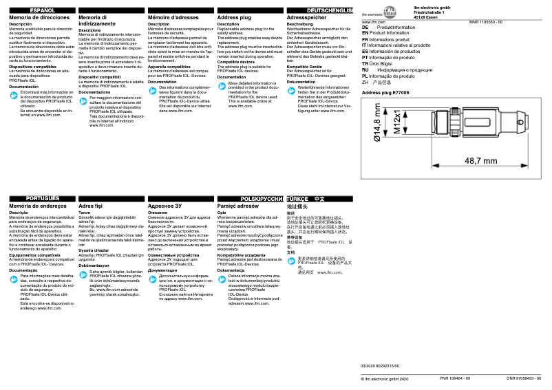 Página 1 del manual Manual de usuario IFM E7700S