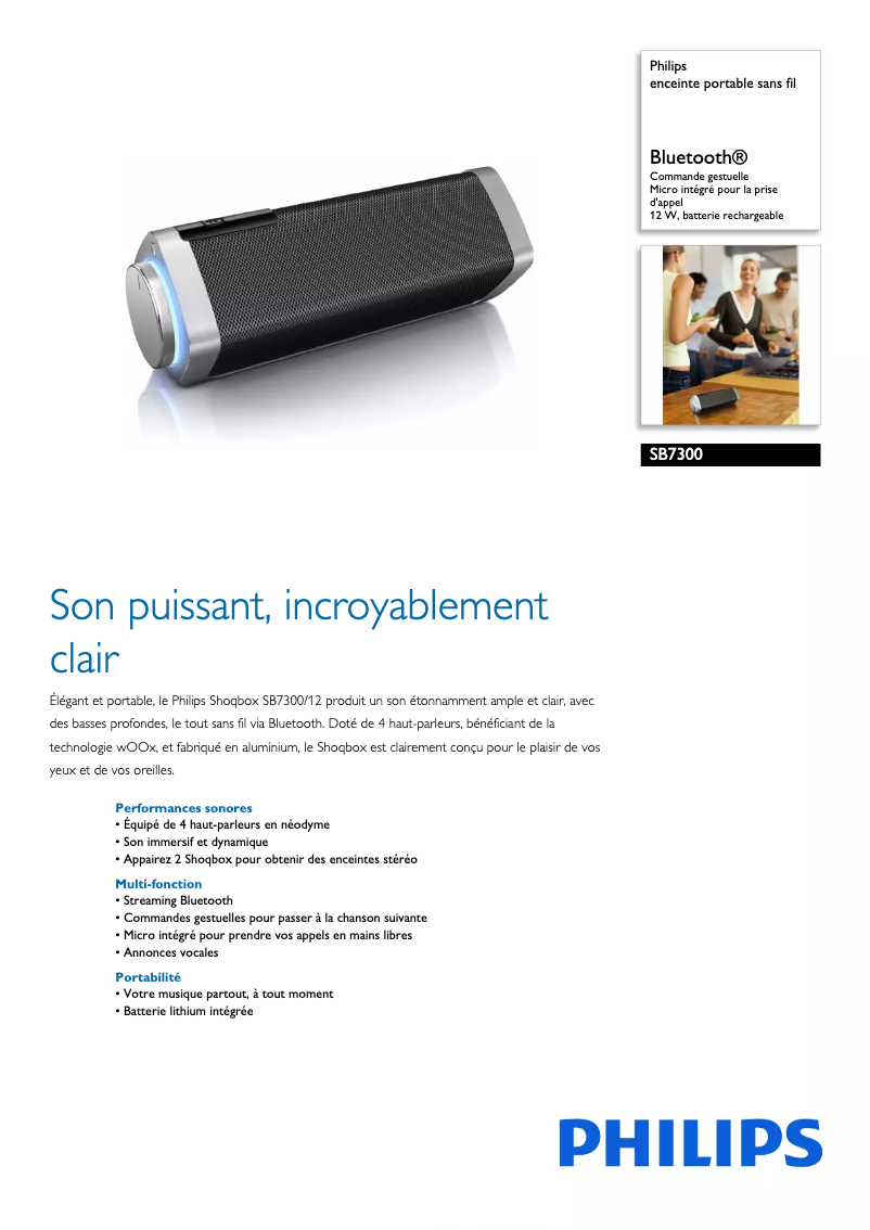 Image de la première page du manuel de l'appareil Shoqbox SB7300