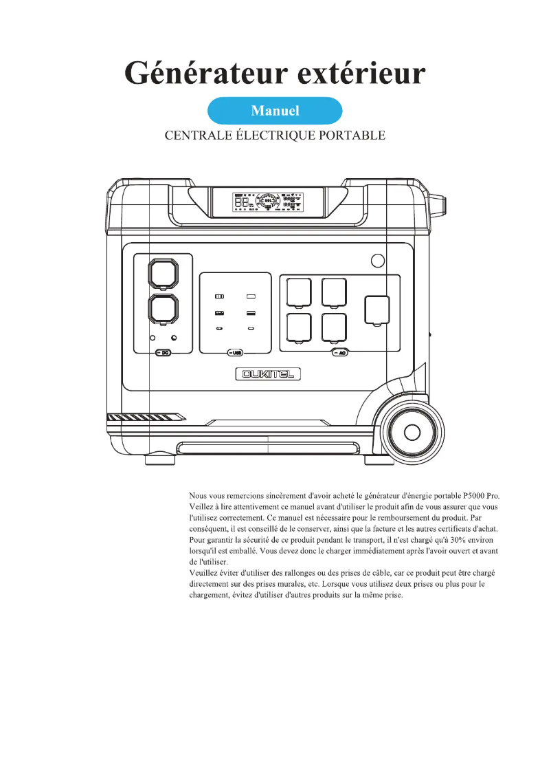 Page 1 of the manual User Manual Oukitel P5000 Pro