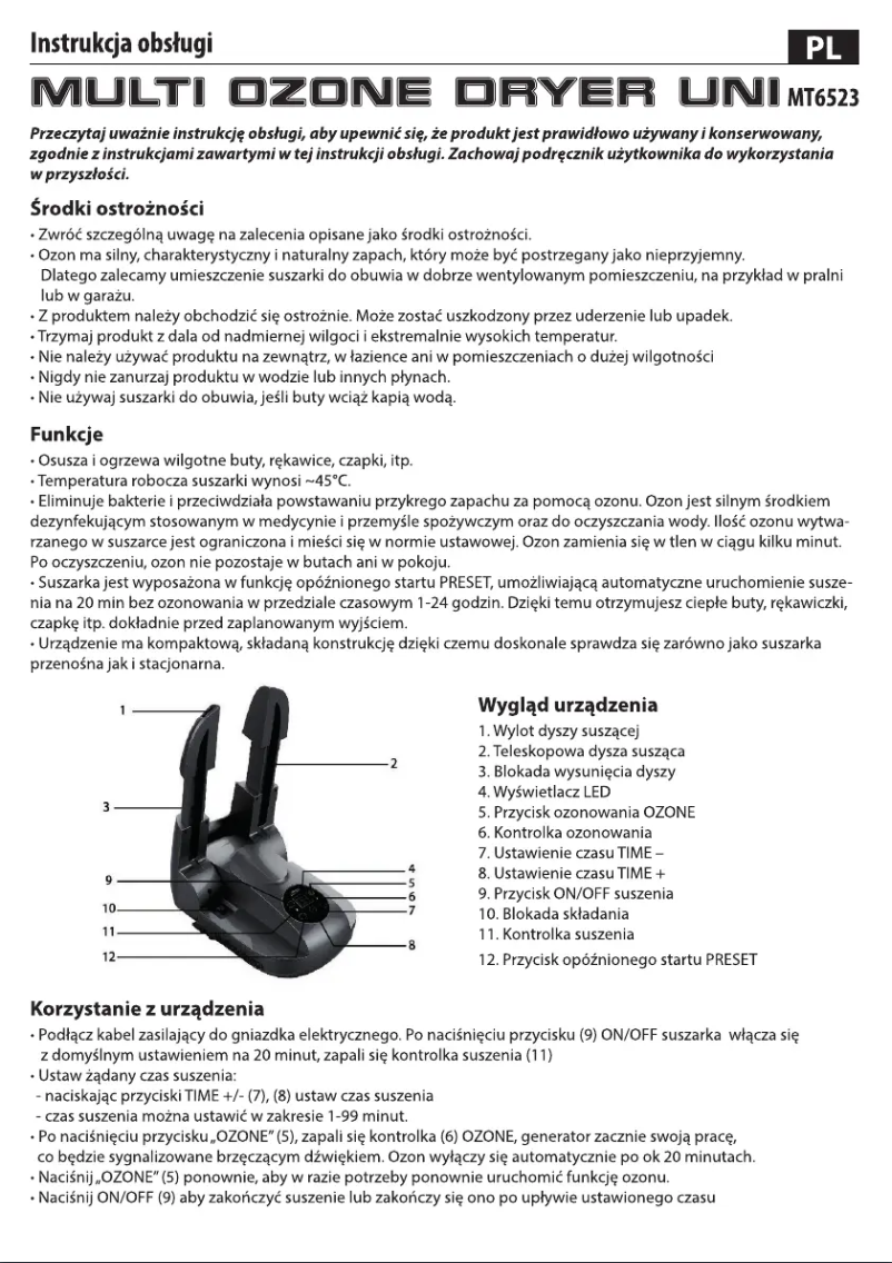 Image de la première page du manuel de l'appareil MT6523