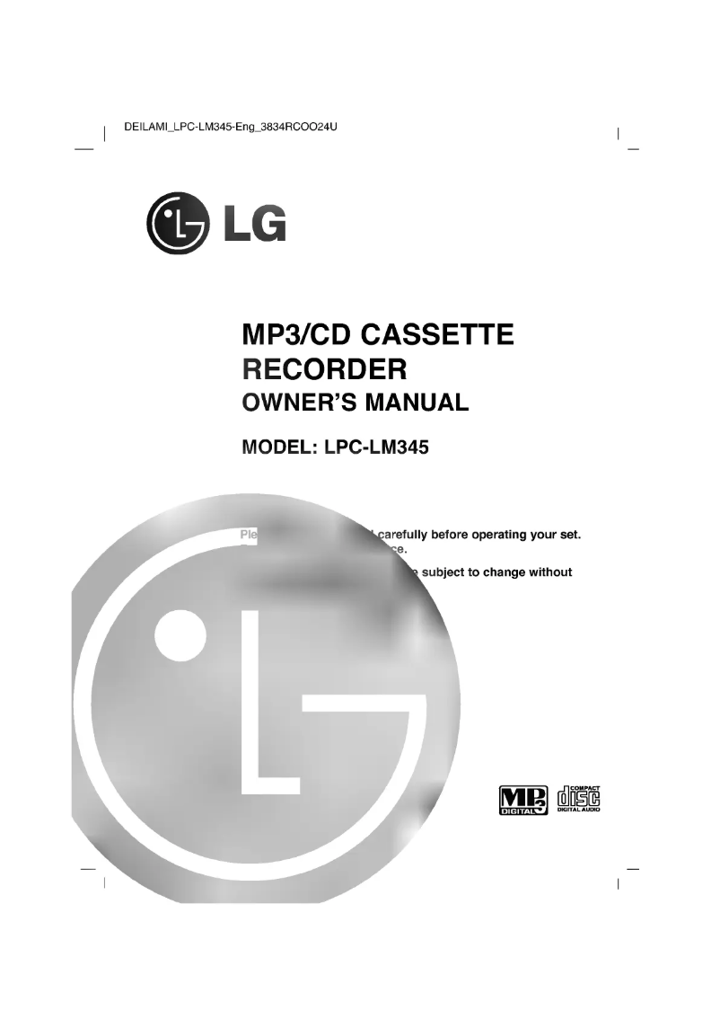 Página 1 del manual Manual de usuario LG LPC-LM345A