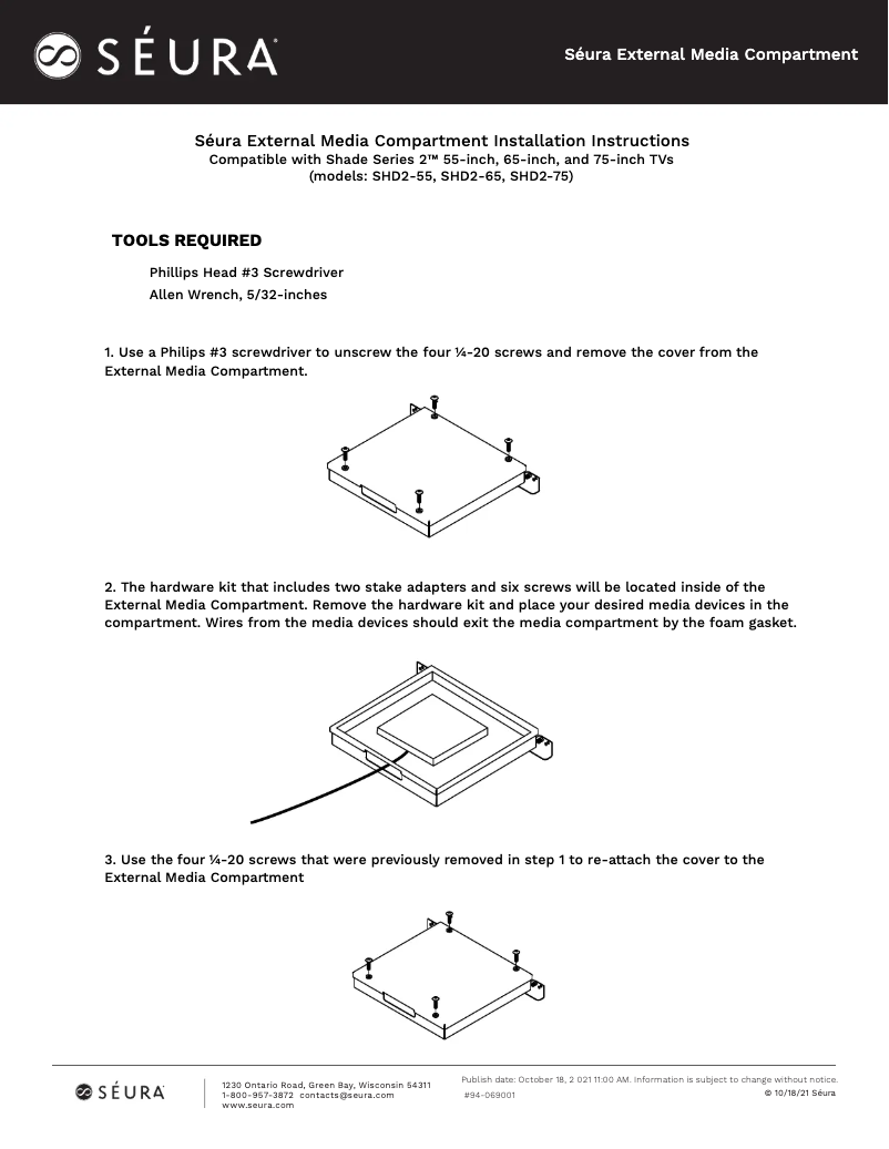 Page 1 de la notice Guide d'installation Seura MC-1