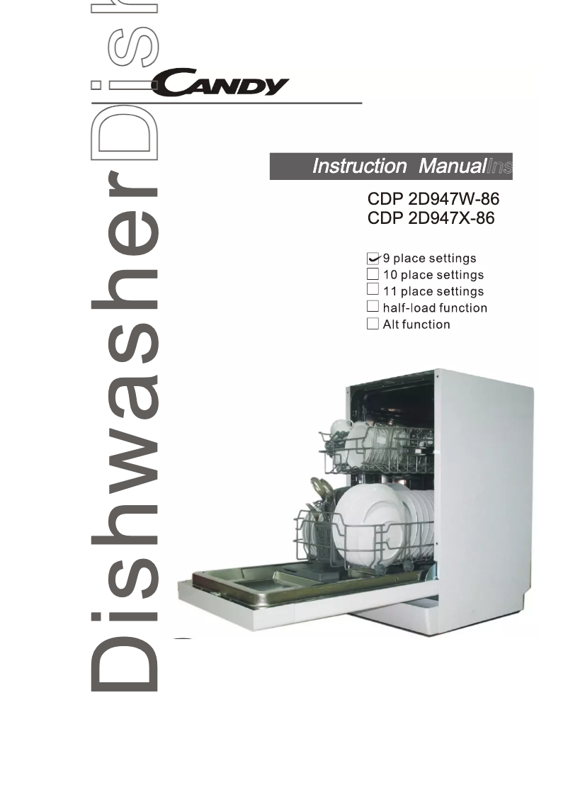 Page n°1 - Manuel utilisateur Candy CDP 2D947W-86