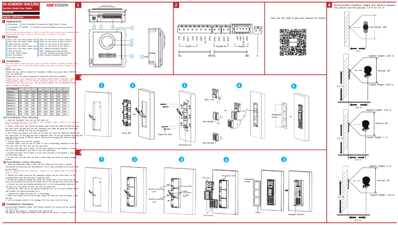 Page n°1 - Guide de démarrage rapide Hikvision DS-KD8003Y-IME2/NS