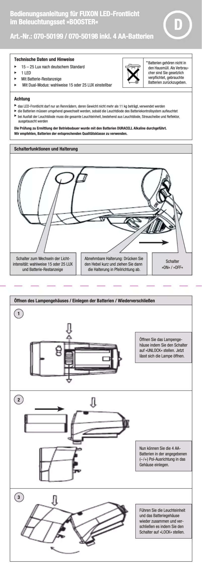 Página 1 del manual Manual de usuario Fuxon Booster