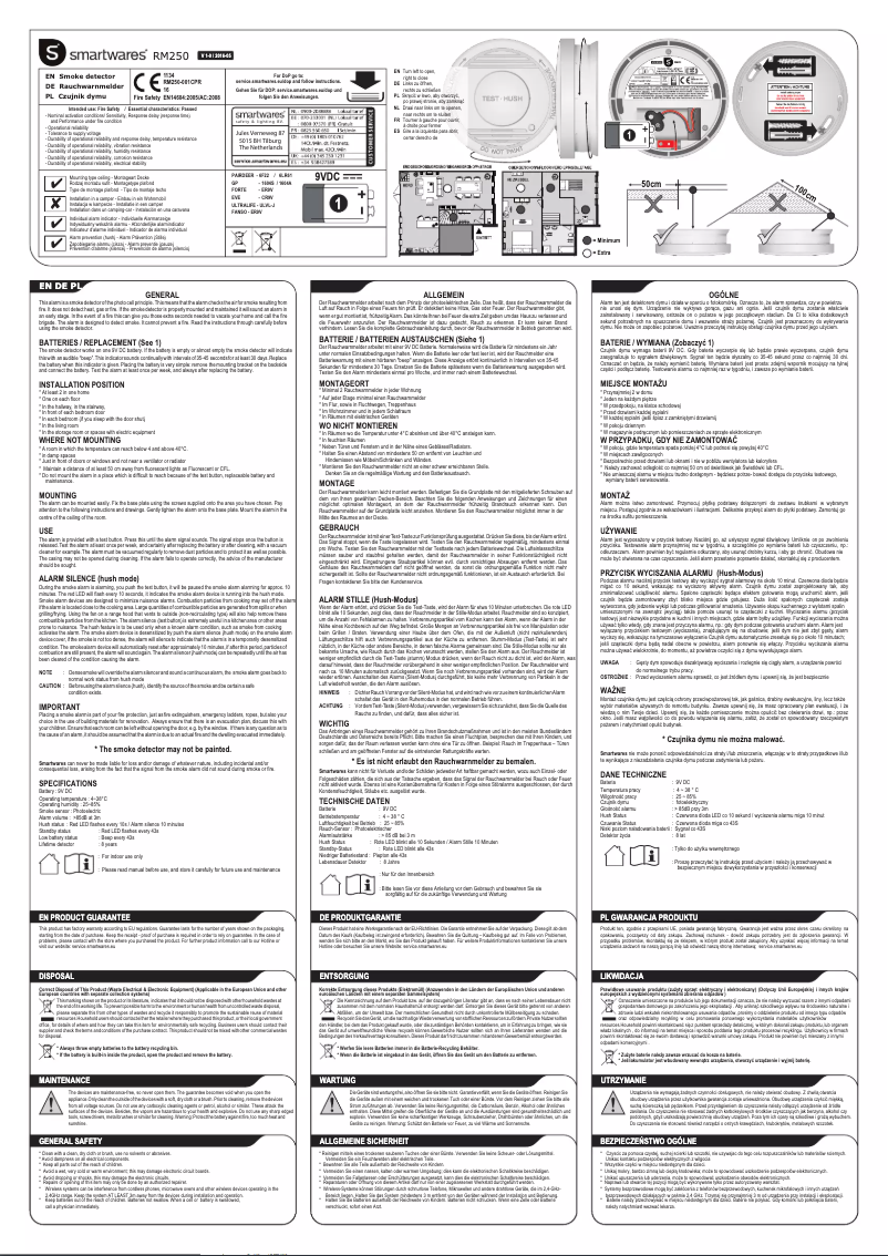 Page 1 de la notice Manuel utilisateur Smartwares RM250