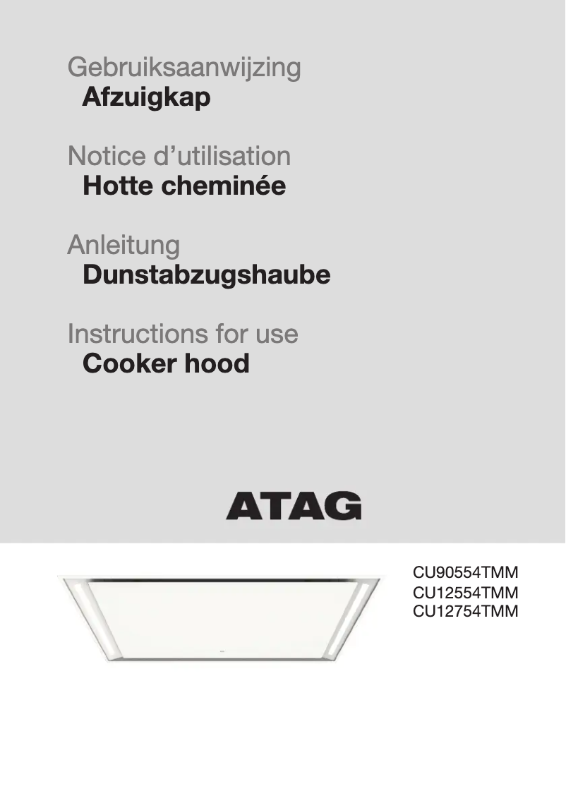 Page 1 de la notice Manuel utilisateur Atag CU90554TMM