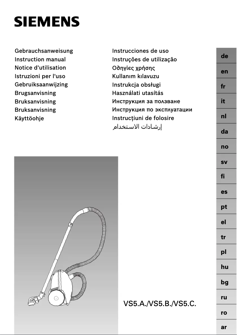 Page n°1 - Mode d'emploi Siemens VS07G1835