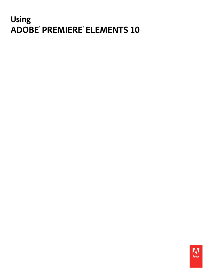 Page 1 de la notice Manuel utilisateur Adobe Premiere Elements 10