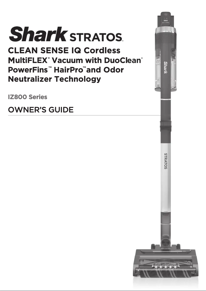 Page 1 de la notice Manuel utilisateur Shark Stratos IZ862H