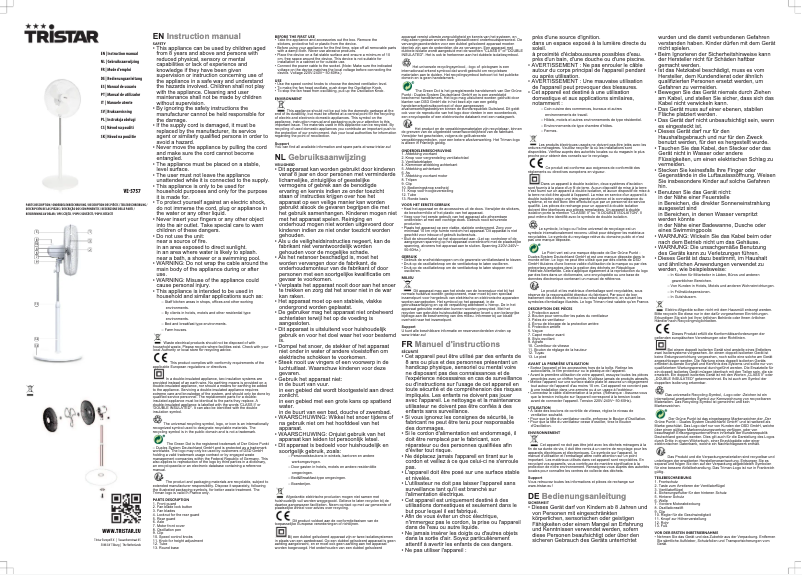 First page image of the manual for VE-5757