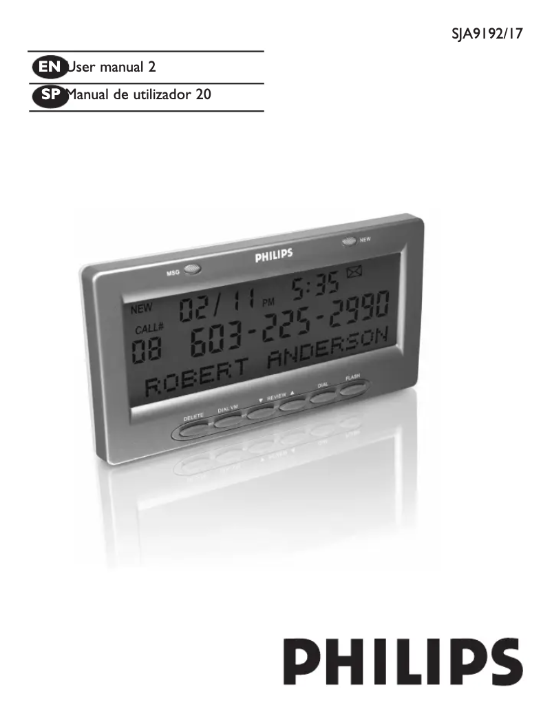 Page n°1 - Manuel utilisateur Philips SJA9192