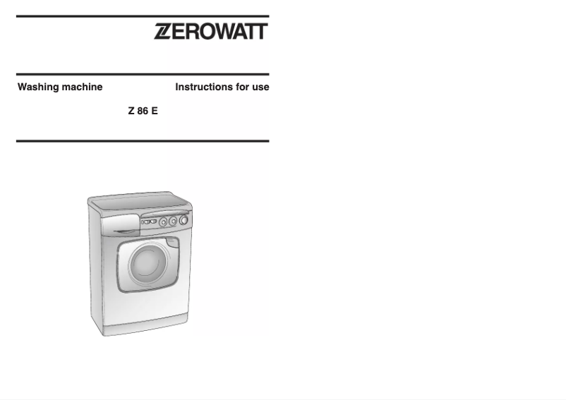 Page n°1 - Manuel utilisateur Zerowatt LB Z 86 E