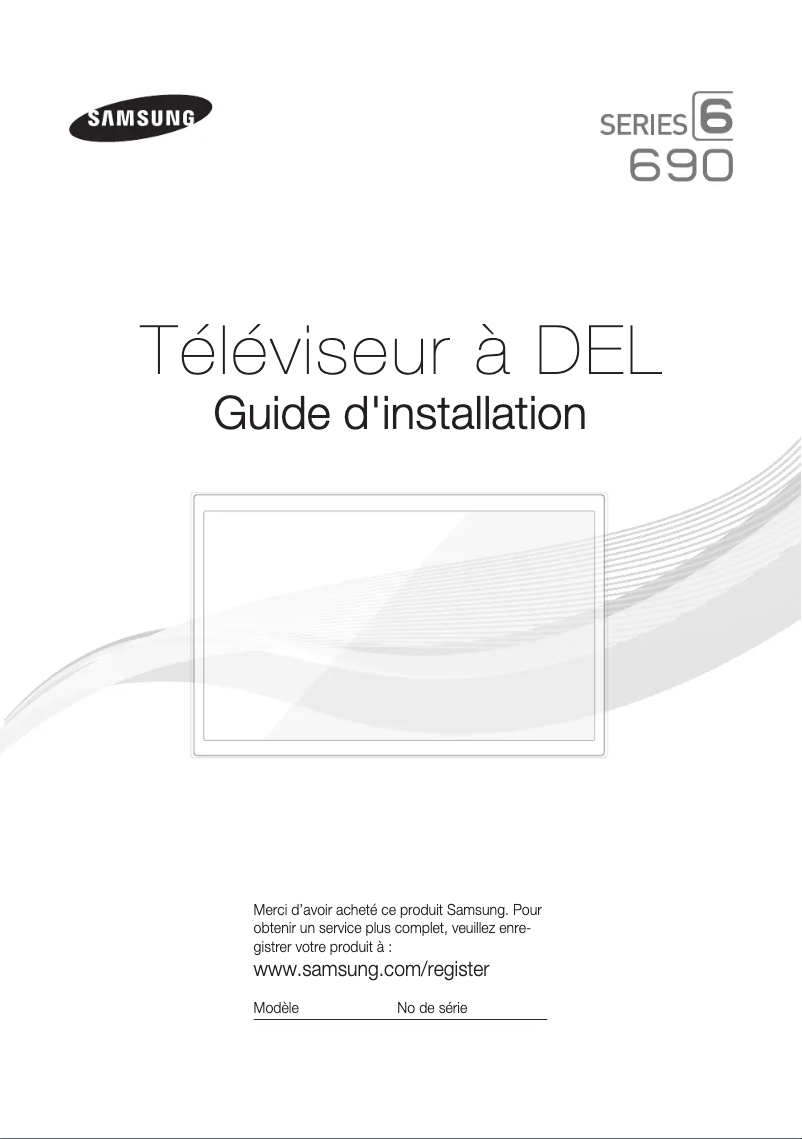 Page 1 de la notice Guide d'installation Samsung HG40ND690UF