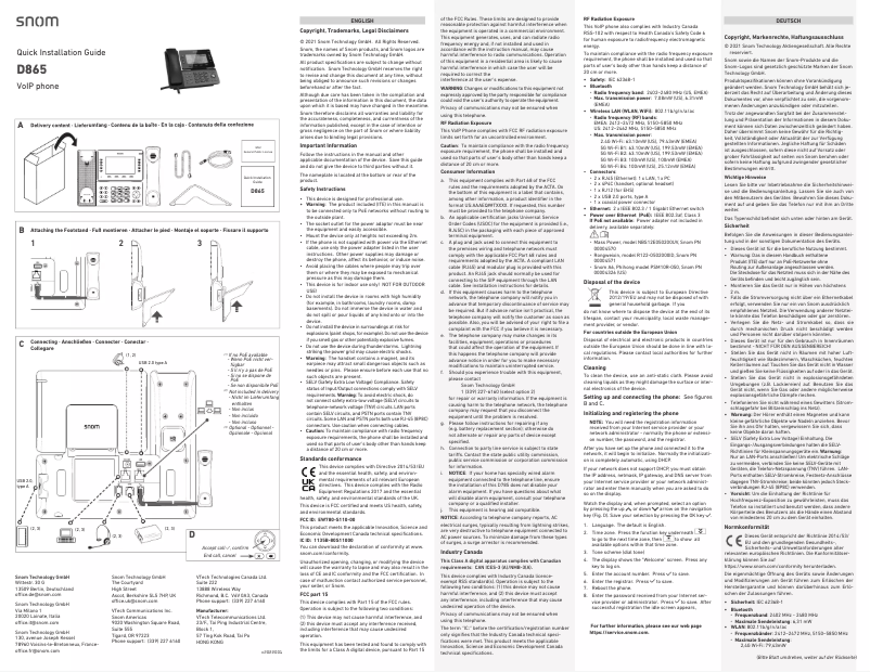 Image de la première page du manuel de l'appareil D865