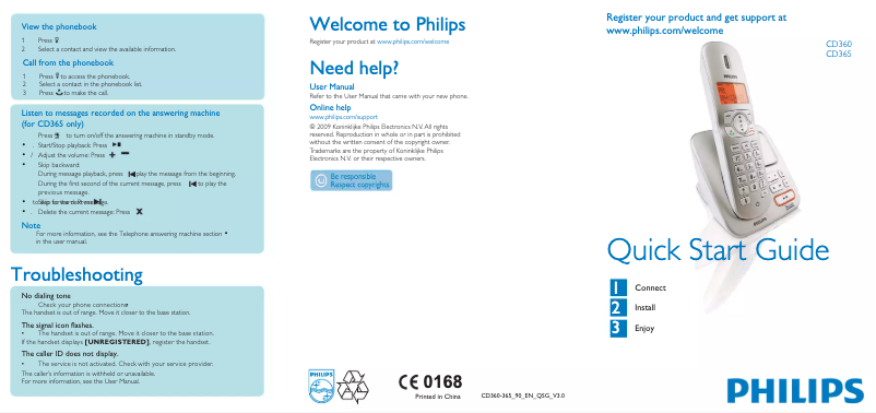 Página 1 del manual Guía de inicio rápido Philips CD360