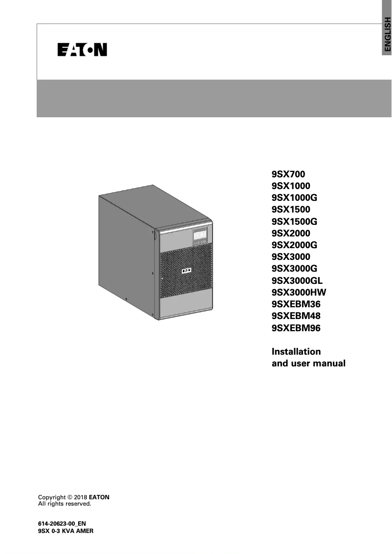 Page n°1 - Manuel utilisateur Eaton 9SX1500G