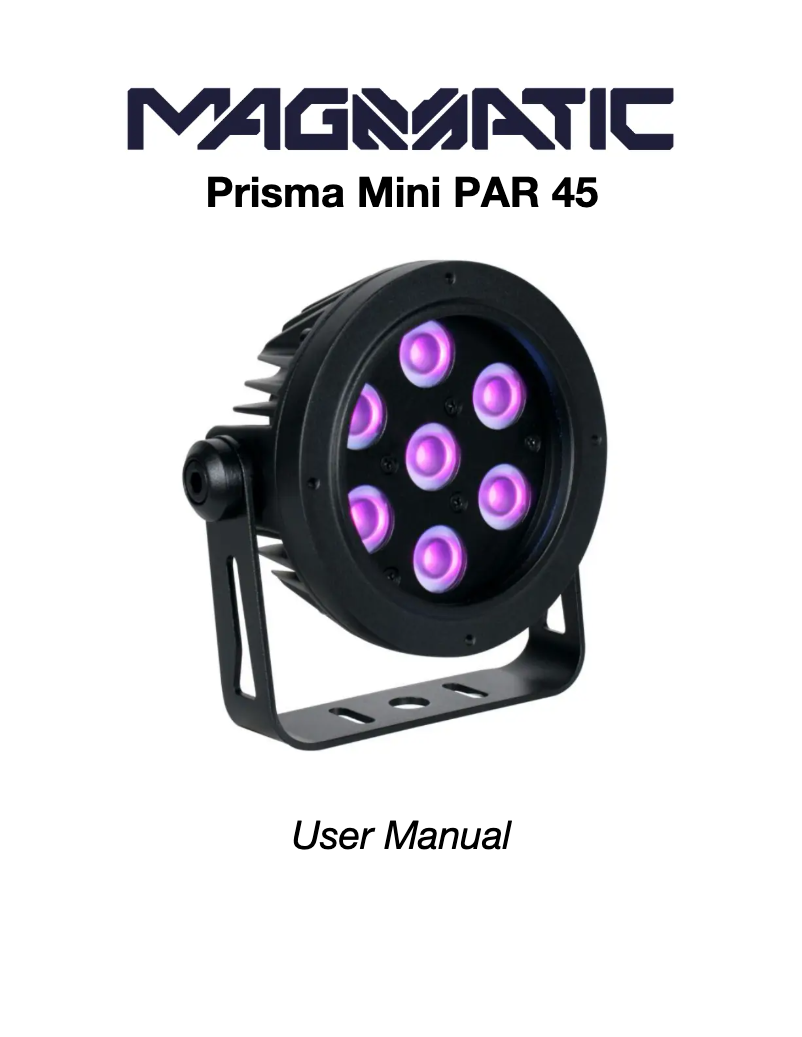 First page image of the manual for Prisma Mini PAR 45