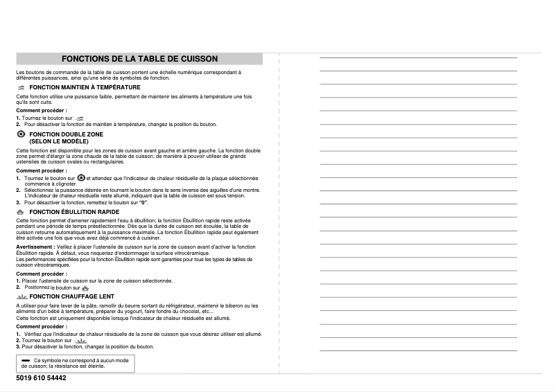 Page 1 de la notice Manuel utilisateur Whirlpool OBU 206