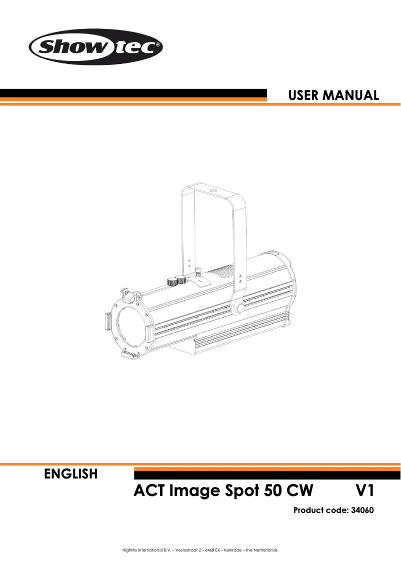 Page n°1 - Manuel utilisateur Showtec ACT Image Spot 50 CW