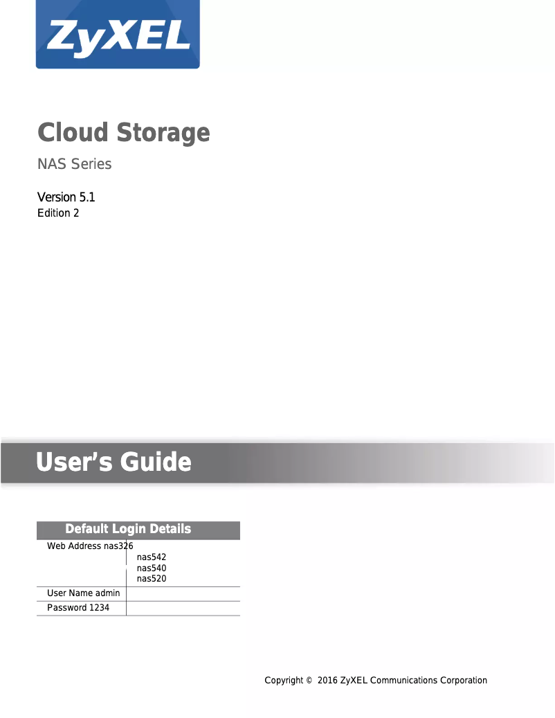 Página 1 del manual Manual de usuario ZyXEL NAS32