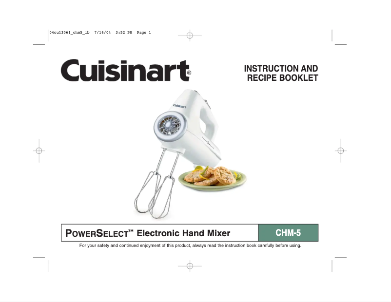 Image de la première page du manuel de l'appareil PowerSelect CHM-5