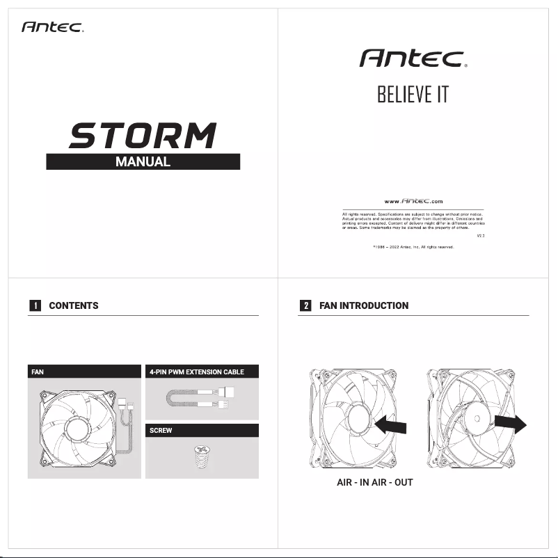 Image de la première page du manuel de l'appareil Storm