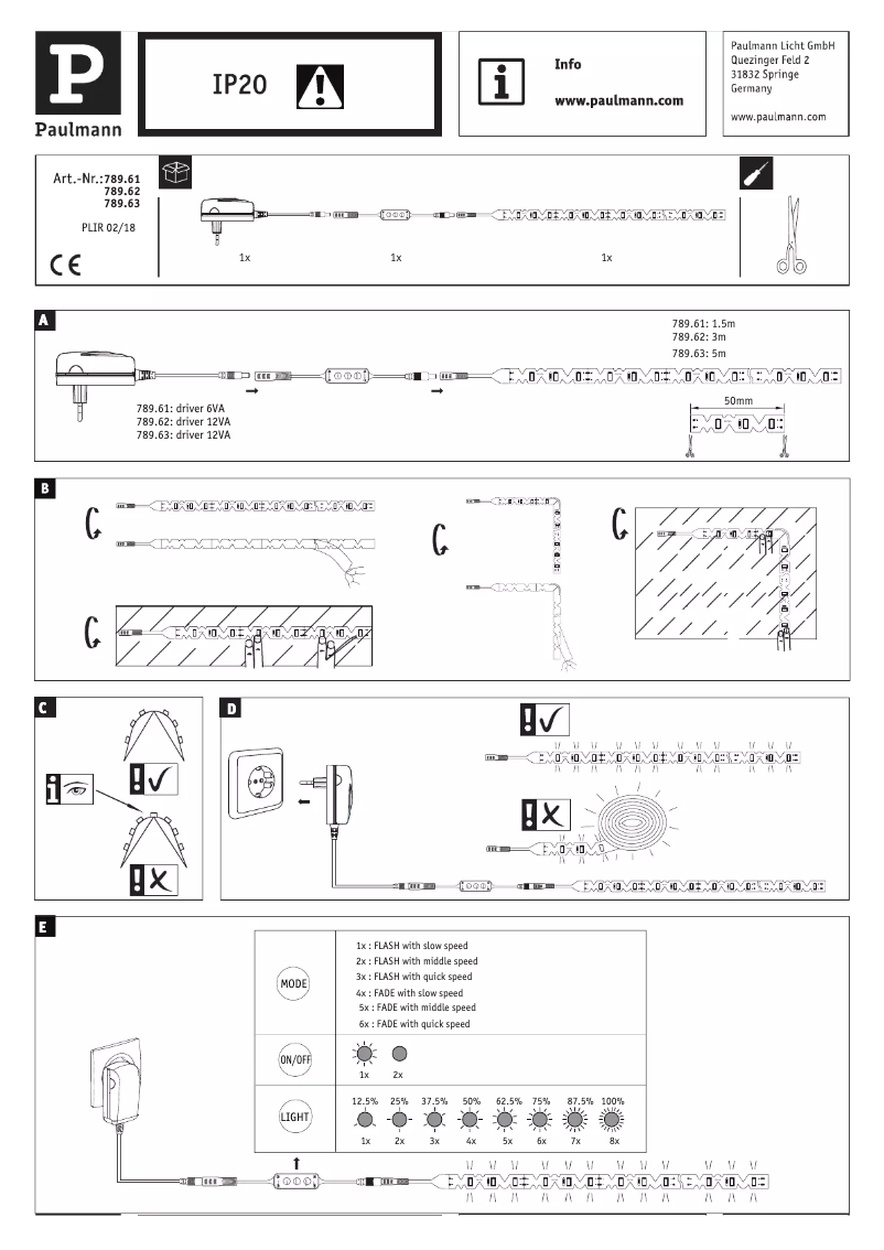 Page 1 de la notice Manuel utilisateur Paulmann FlexLED 3D