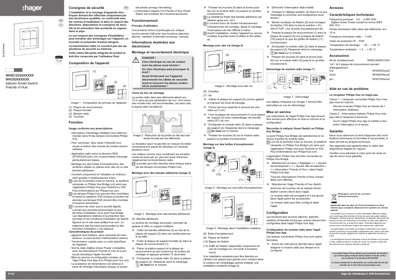 Page n°1 - Instructions / montage Hager WH20263100H