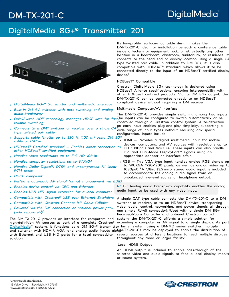 Image de la première page du manuel de l'appareil DM-TX-201-C