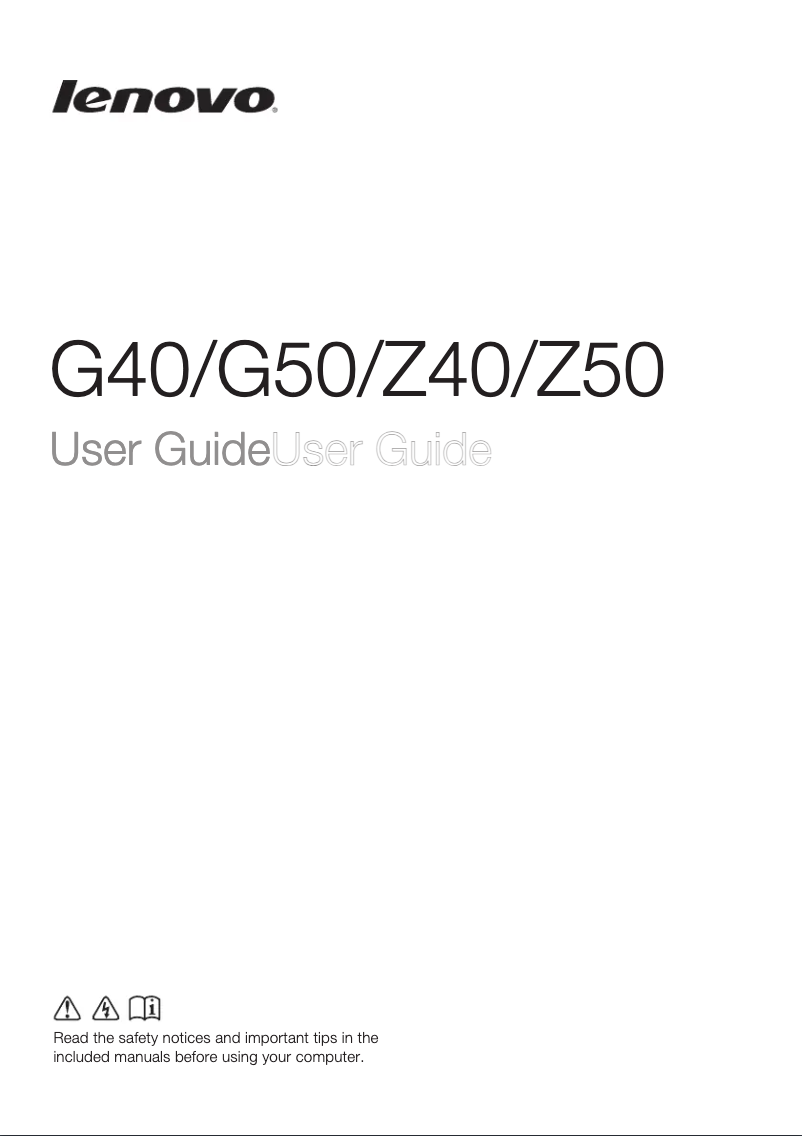 Image de la première page du manuel de l'appareil IdeaPad G40-80