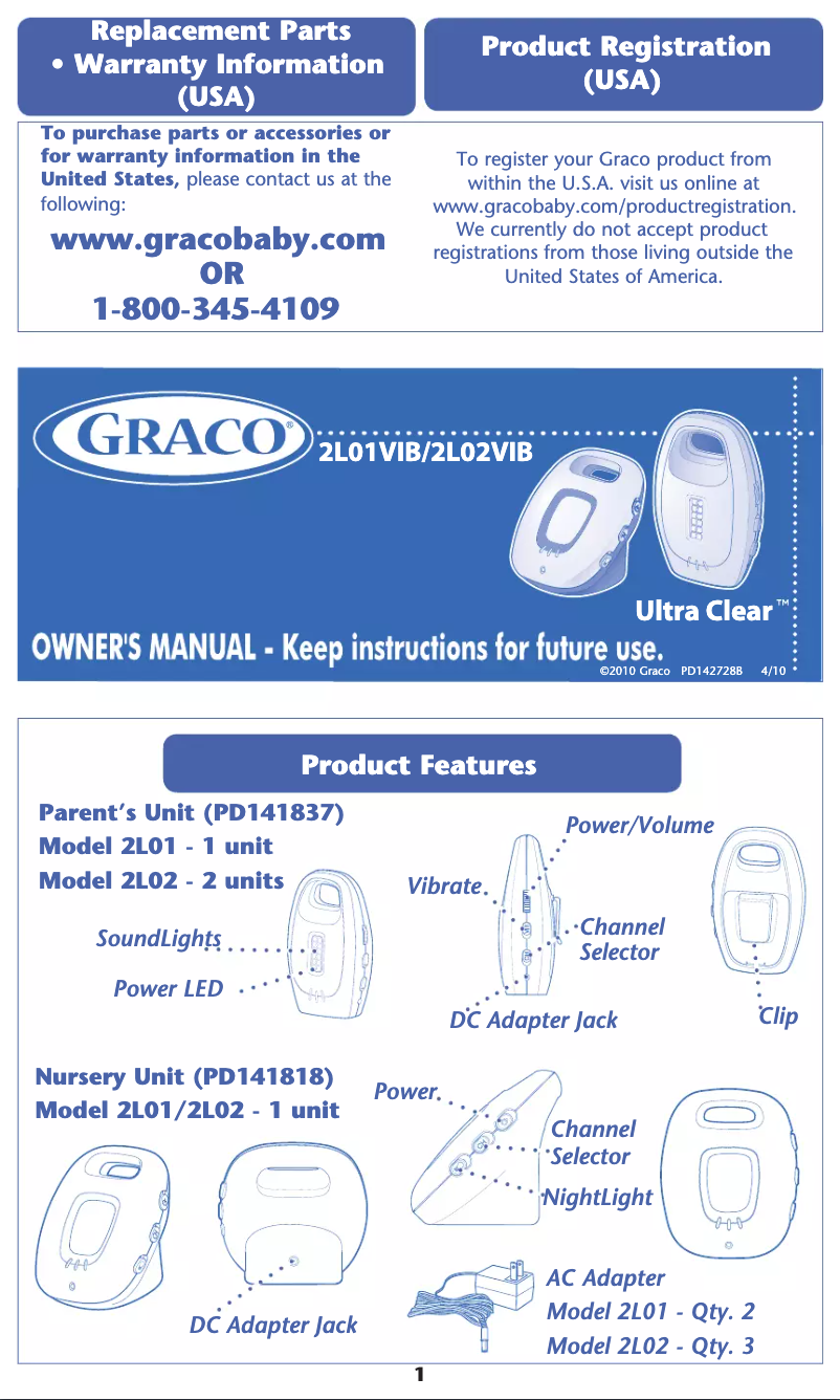 Page n°1 - Manuel utilisateur Graco Ultra Clear 2L02VIB