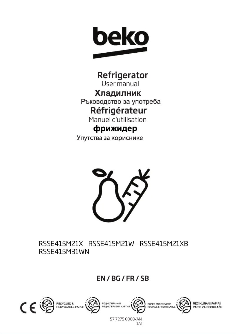 Image de la première page du manuel de l'appareil RSSE415M31WN