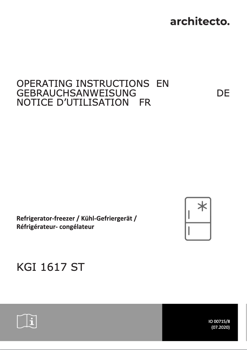 Page n°1 - Manuel utilisateur Amica KGI 1617 ST