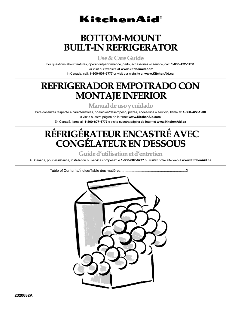 Image de la première page du manuel de l'appareil KBLO36FTX
