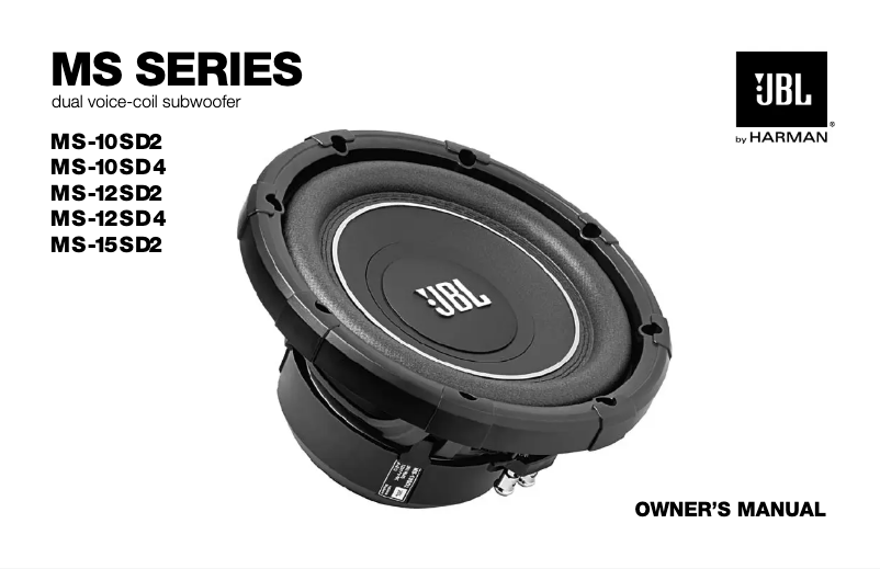 Page n°1 - Manuel utilisateur JBL MS-10SD4