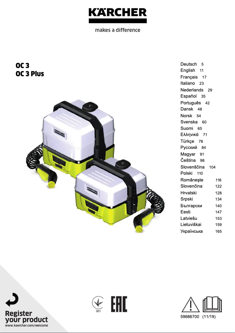 Image de la première page du manuel de l'appareil OC 3 Plus Car