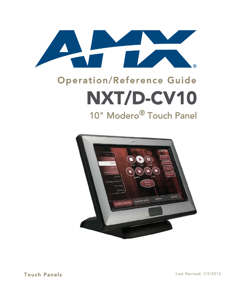 Page n°1 - Manuel utilisateur AMX NXT-CV10