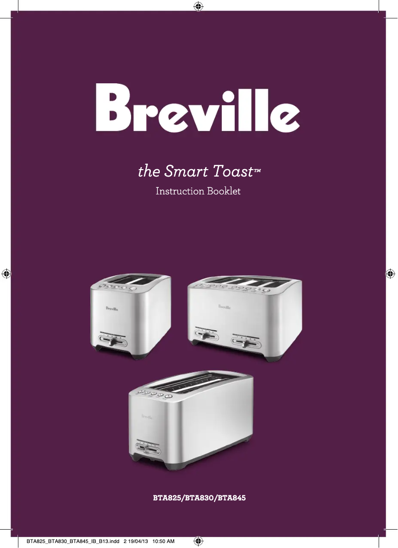 Image de la première page du manuel de l'appareil the Smart Toast BTA825