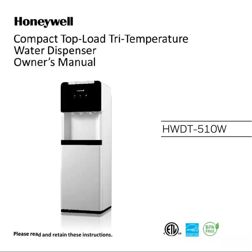 Page 1 de la notice Manuel utilisateur Honeywell HWDT-510W