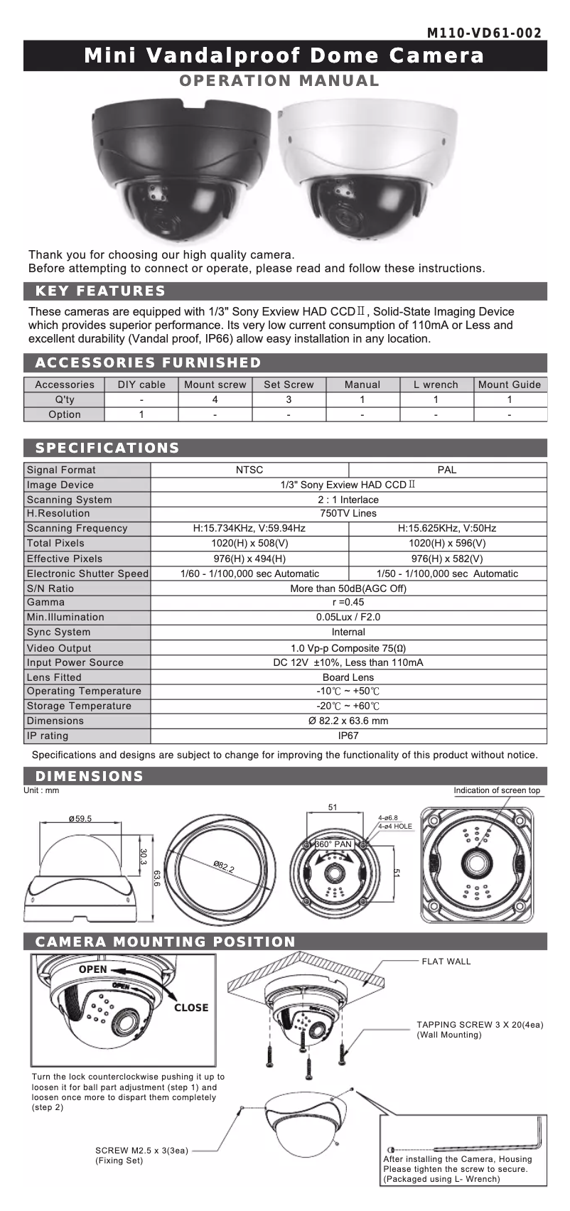 Page n°1 - Manuel utilisateur KT&C KPC-VD61NUW