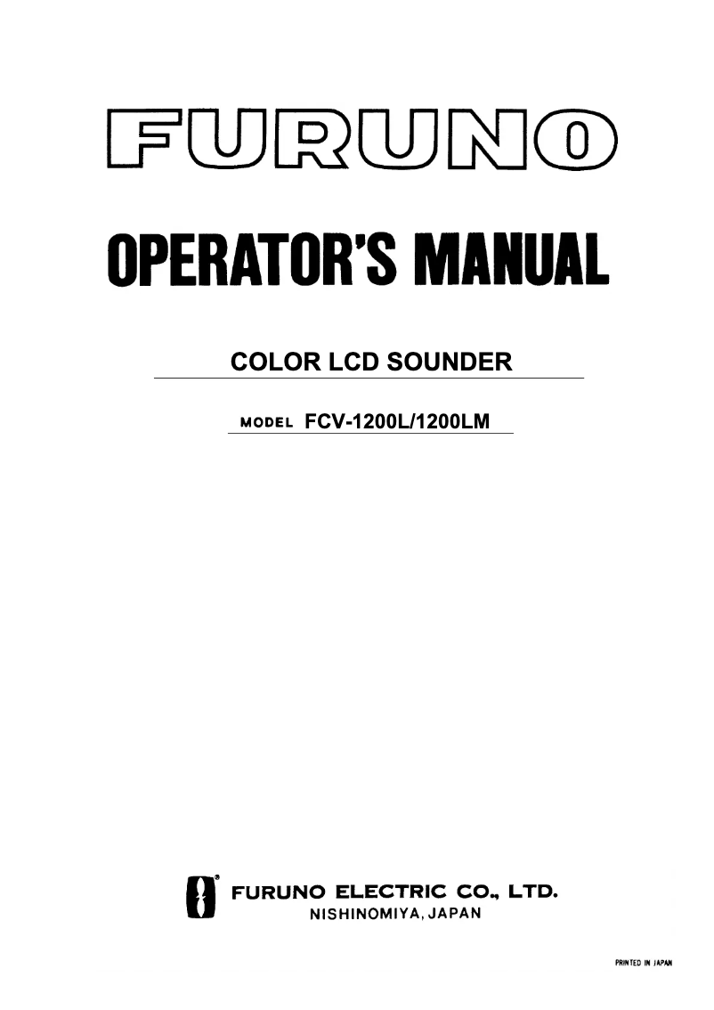 Página 1 del manual Manual de usuario Furuno FCV-1200LM