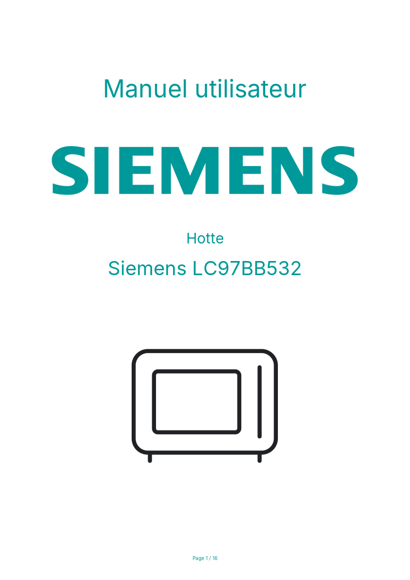 Page n°1 - Manuel utilisateur Siemens LC97BB532