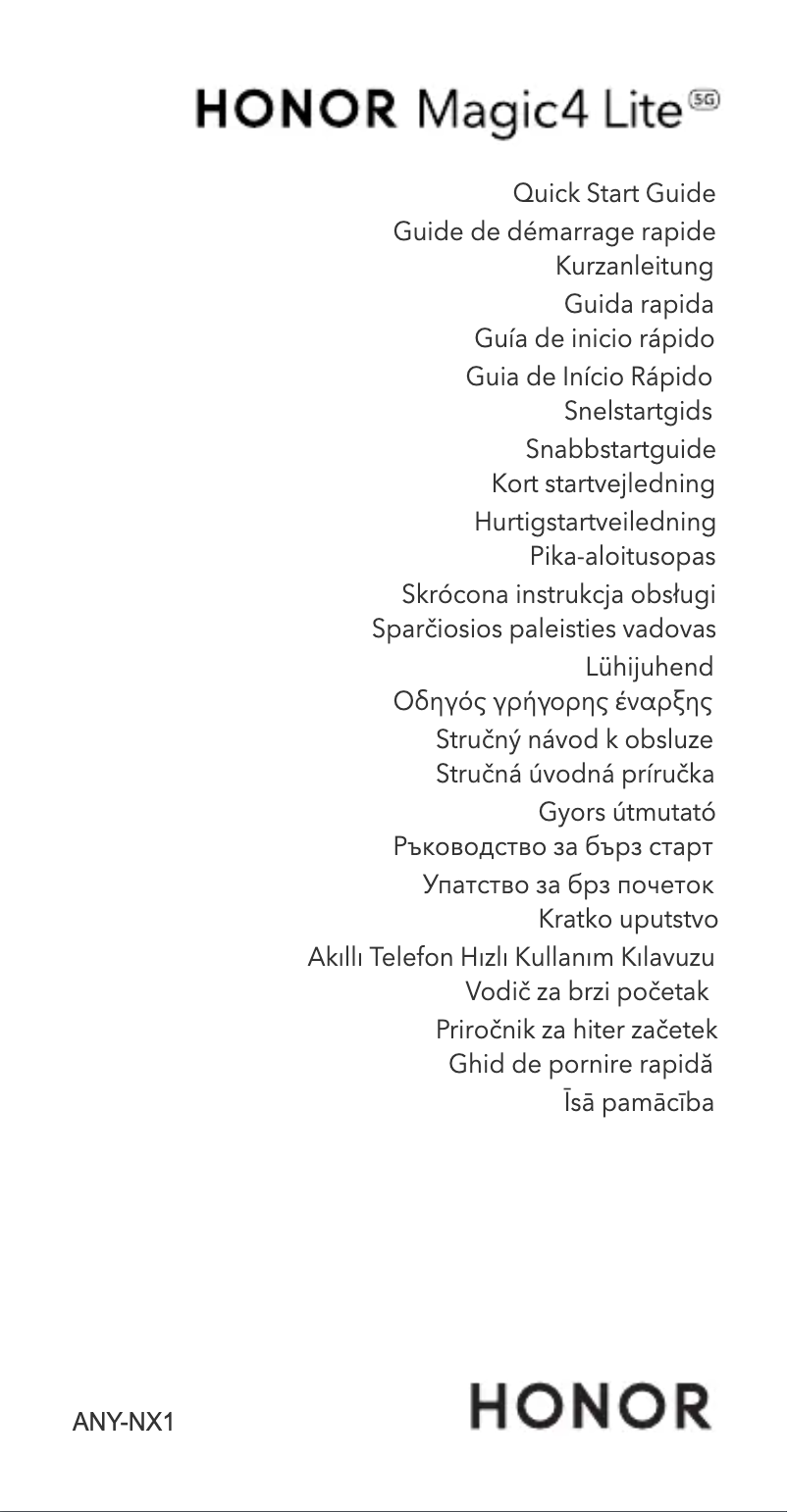 Page 1 de la notice Manuel utilisateur Honor Magic 4 Lite 5G