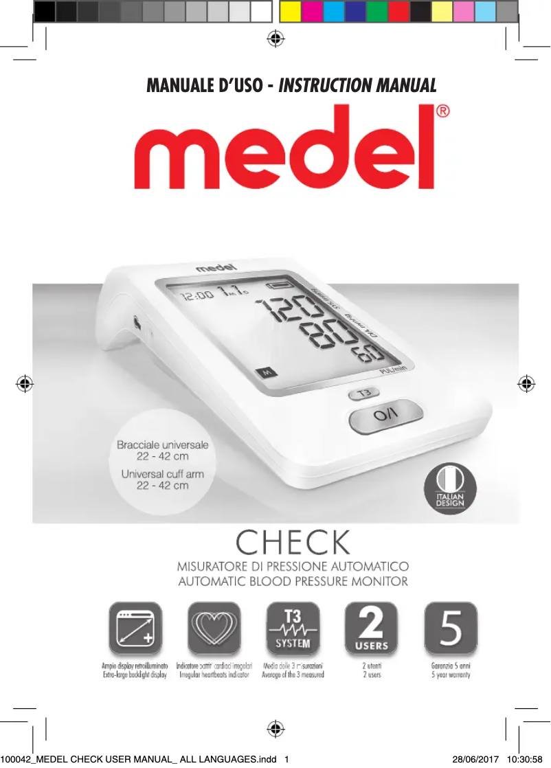 Page 1 de la notice Manuel utilisateur Medel Check