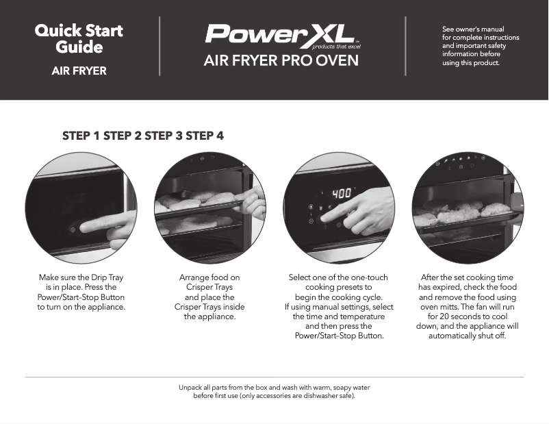 Image de la première page du manuel de l'appareil Air Fryer Pro GLA-1005
