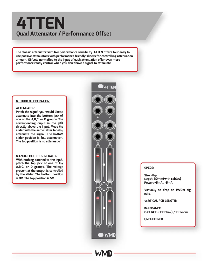 Page n°1 - Manuel utilisateur WMD 4TTEN